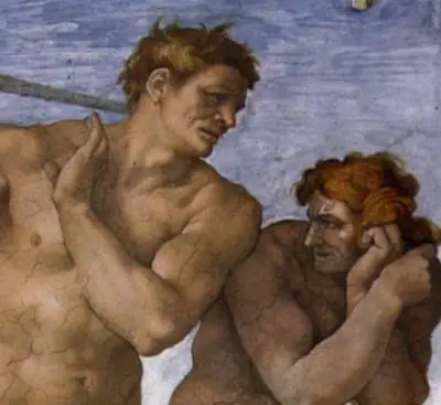 Fall of Mankind and Expulsion from Paradise Michelangelo Painting